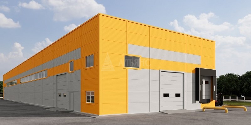 3D визуализация Склад из сэндвич панелей - фото 1