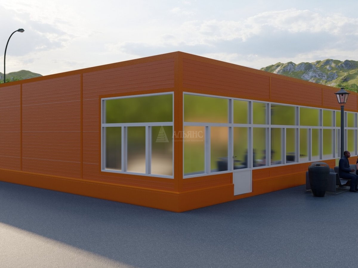 3D визуализация Проект павильона из сэндвич-панелей - фото 2