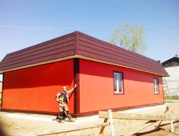 Магазин  в селе Айкино из сэндвич-панелей, построенная компанией Альянс - Магазин  в селе Айкино, с.Айкино, республика Коми